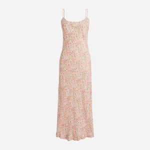 J Crew Gwyneth Cupro-Blend Slip Dress in Scattered Blooms